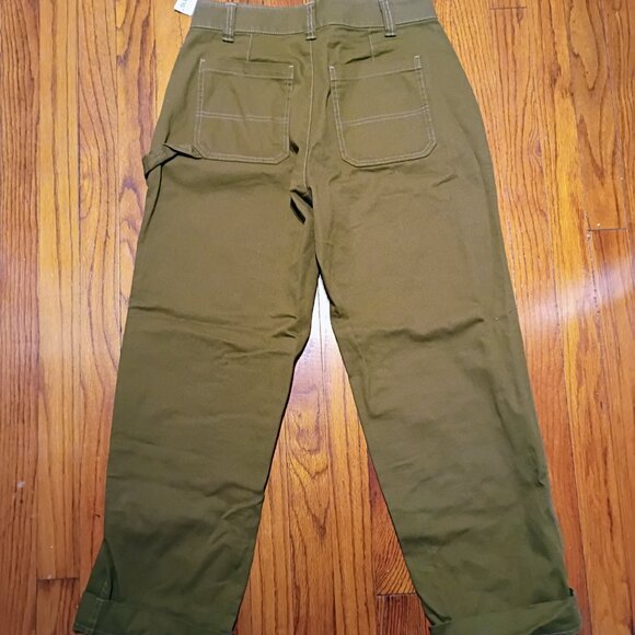 NWT Old Navy Straight Leg Olive Carpenter Pants Size 4 - Picture 3 of 3